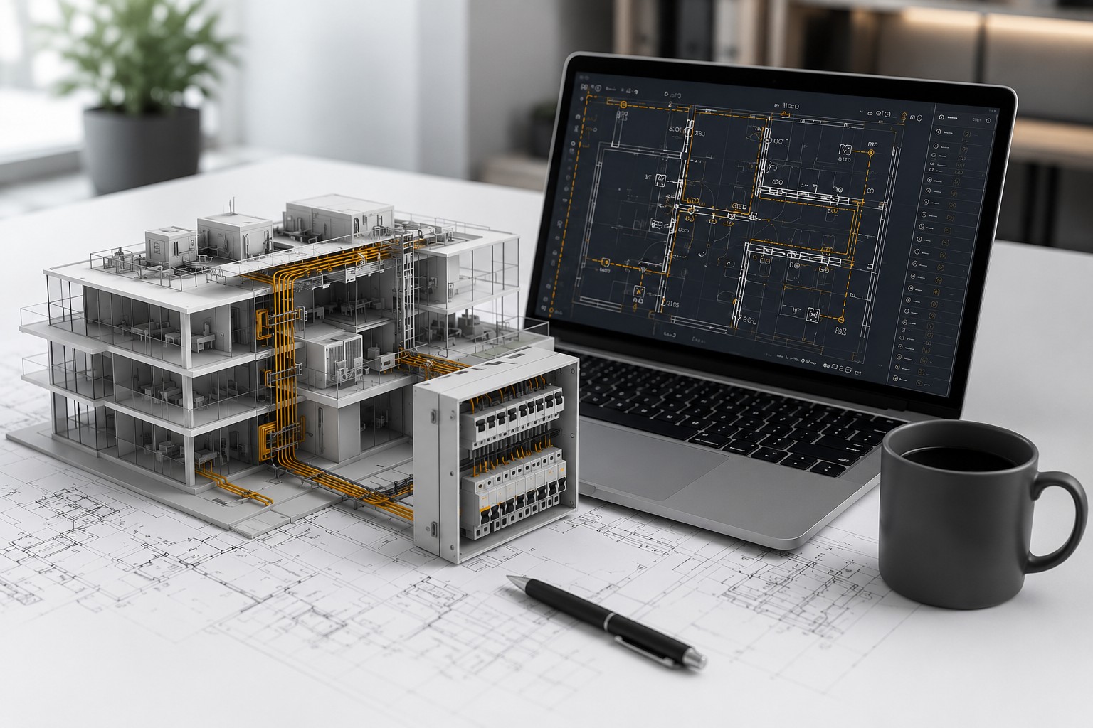 BIM-model van installatieontwerp