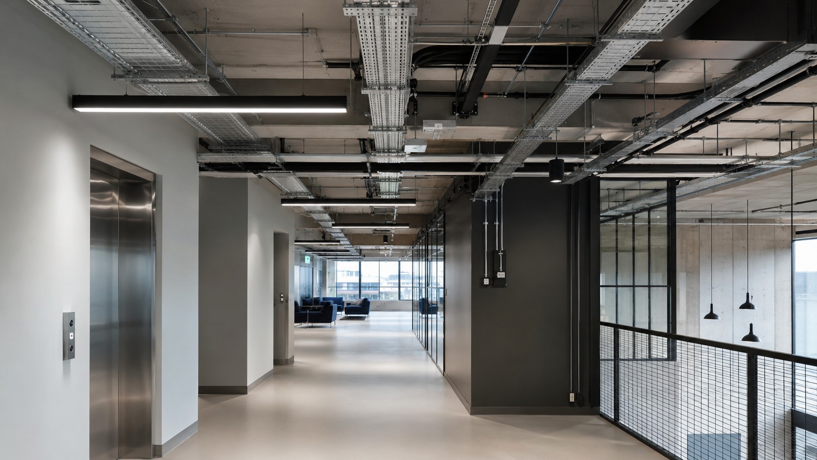 Technische installatie in een utiliteitsgebouw